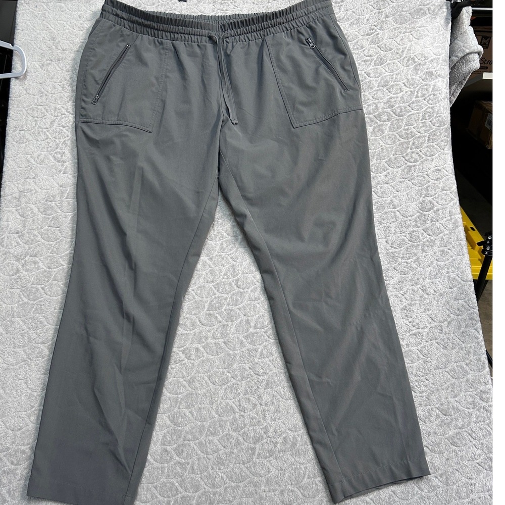 Magellan Outdoors Women's Gray Pants Elastic Waist‎ Drawstring Pockets XXL